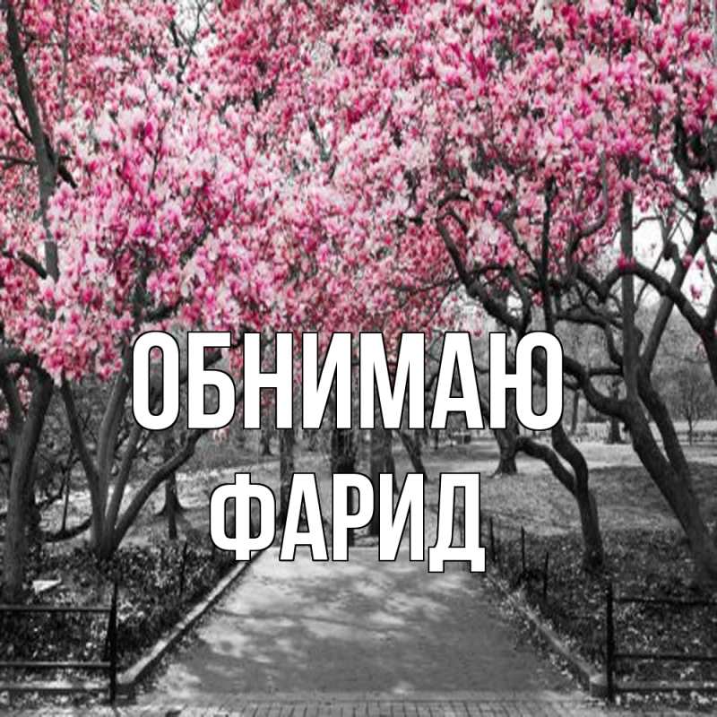 Открытка с именем, Фарид, Обнимаю