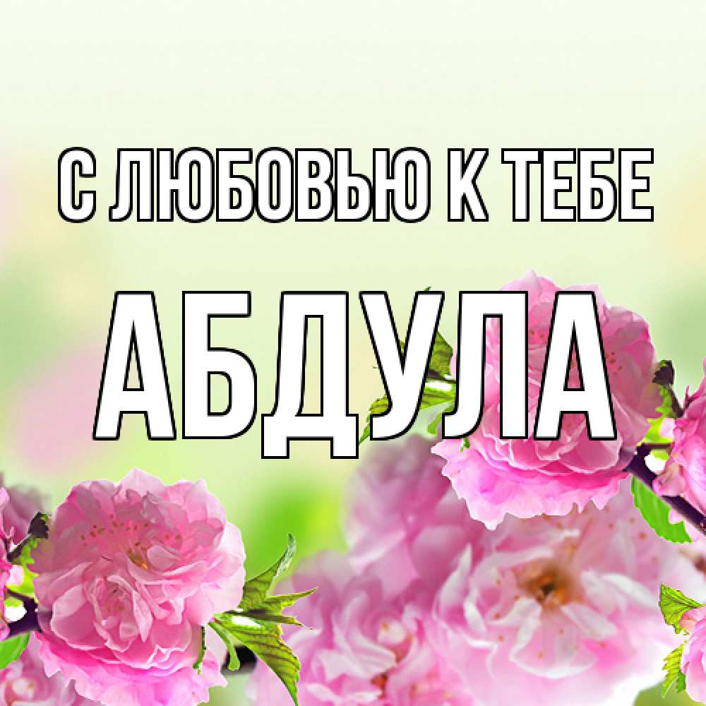 Открытка  с именем. Абдула, С любовью к тебе  