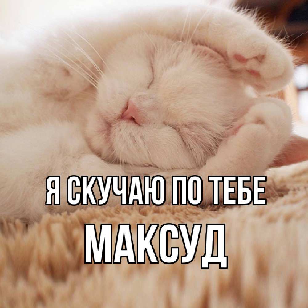 Открытка  с именем. Максуд, Я скучаю по тебе  