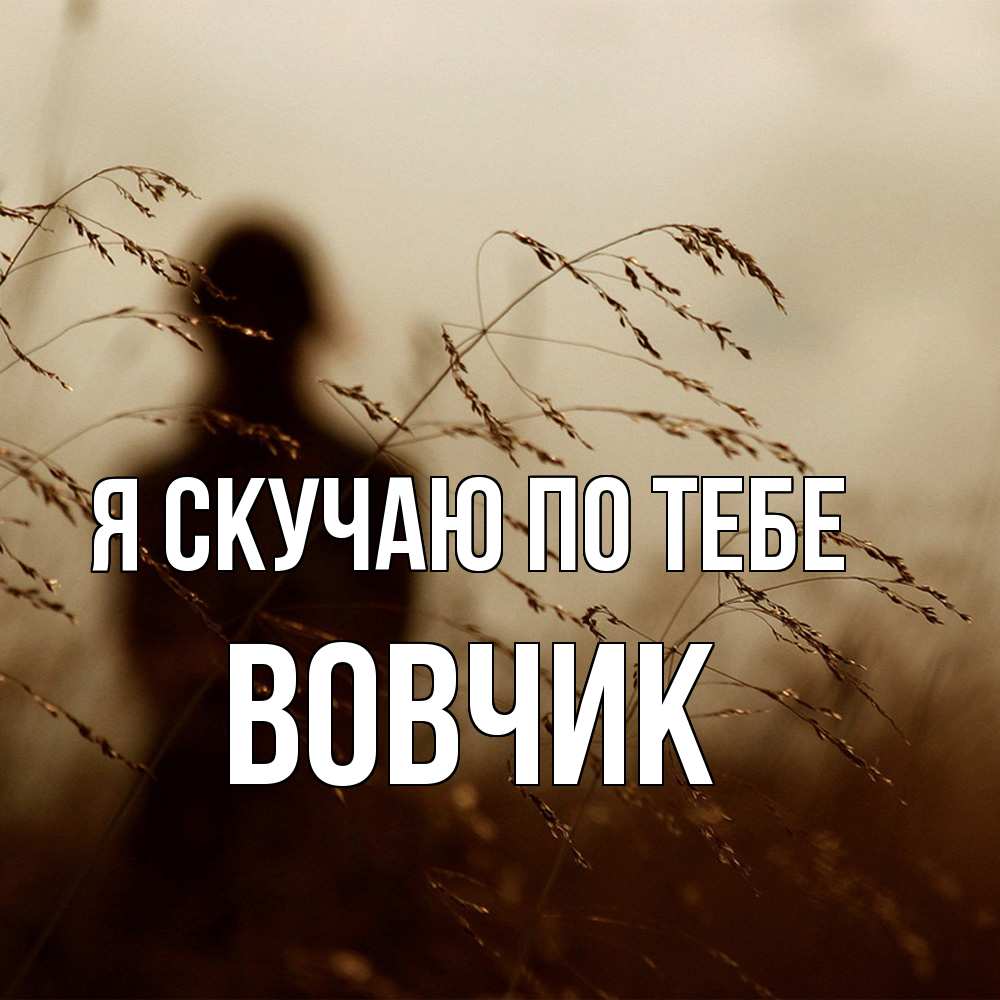 Открытка  с именем. вовчик, Я скучаю по тебе  