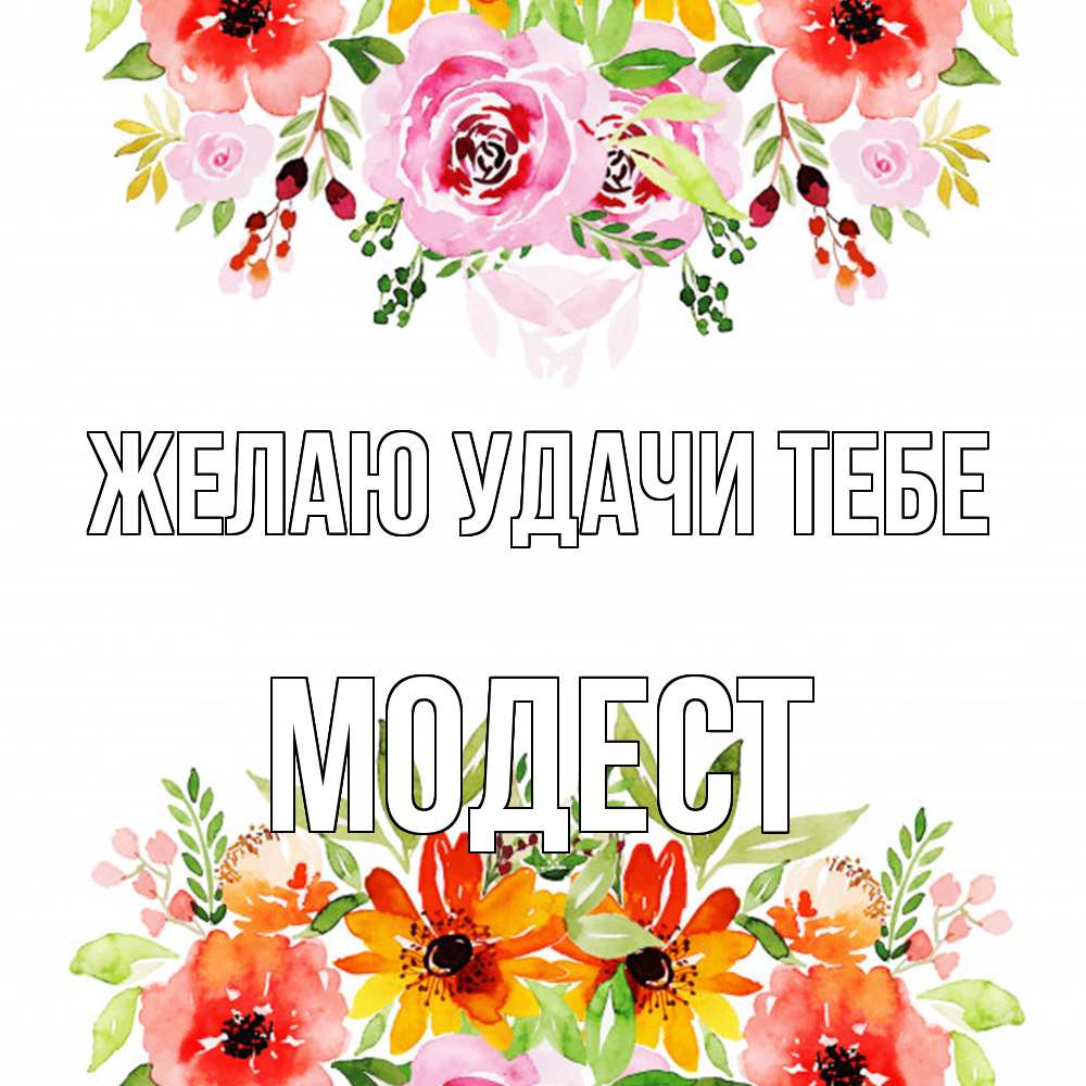 Открытка  с именем. Модест, Желаю удачи тебе  