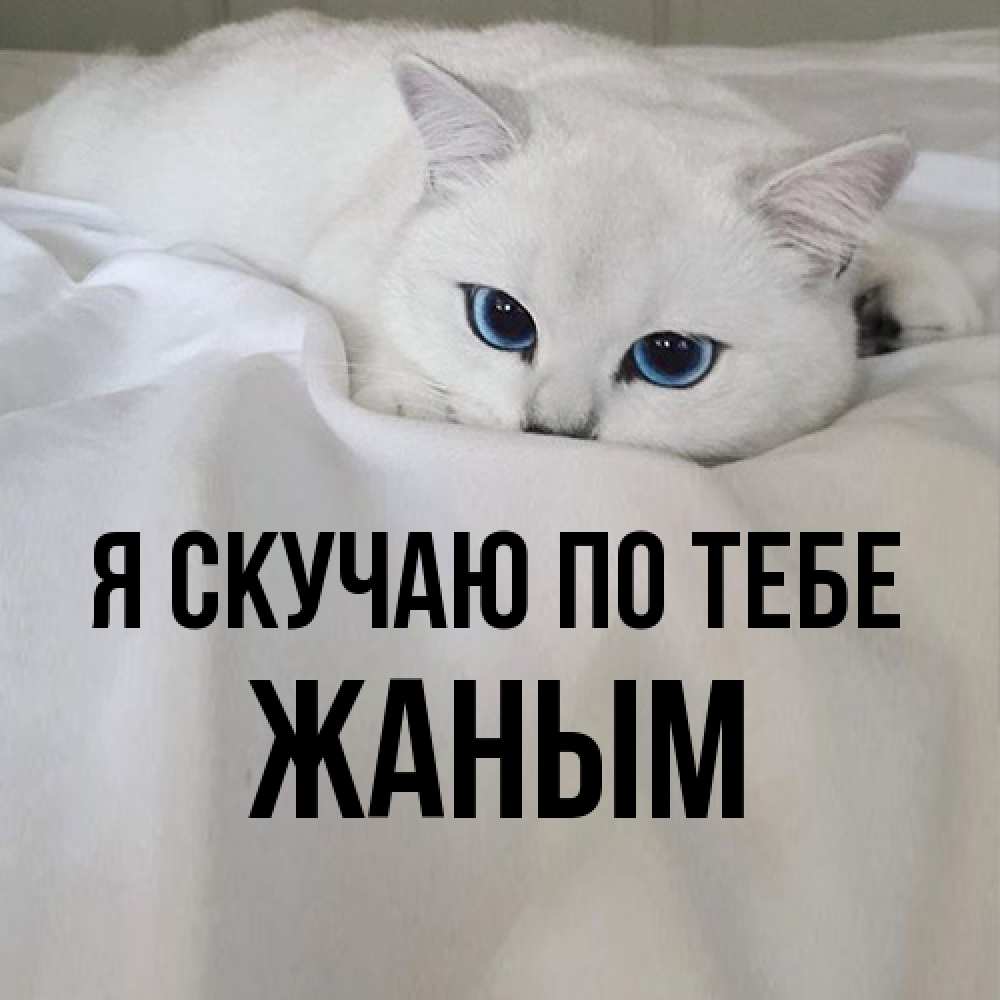 Открытка  с именем. Жаным, Я скучаю по тебе  