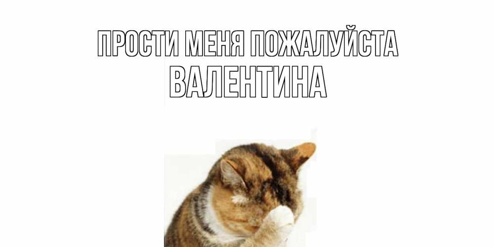 Открытка  с именем. валентина, Прости меня пожалуйста  