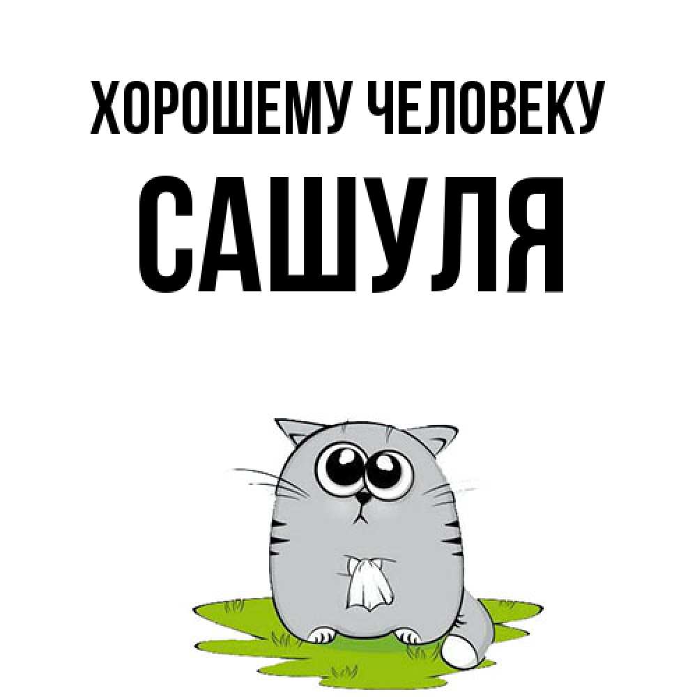 Открытка  с именем. Сашуля, Хорошему человеку  