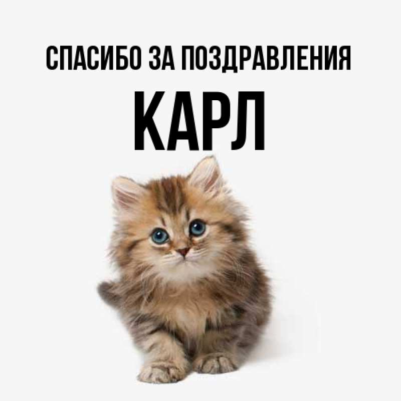 Картинка Спасибо за поздравления, Карл