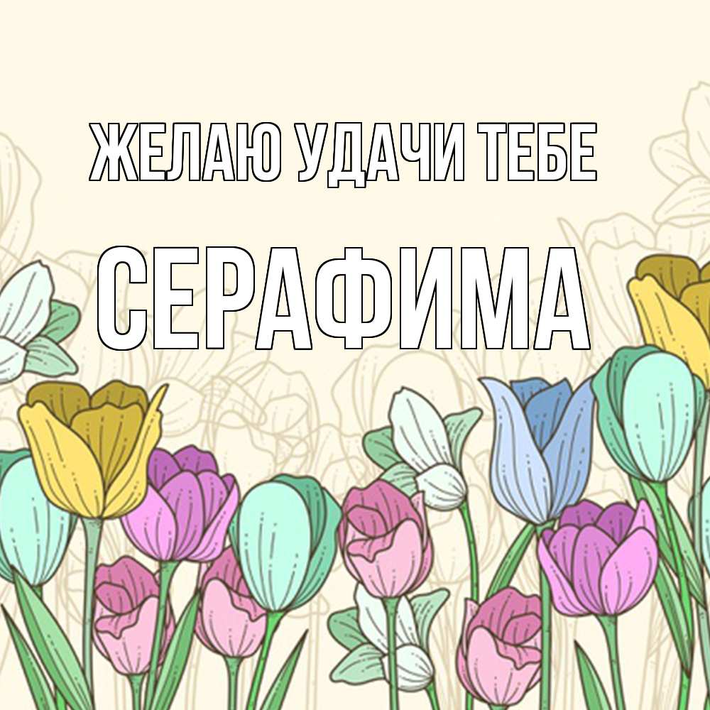 Открытка  с именем. Серафима, Желаю удачи тебе  