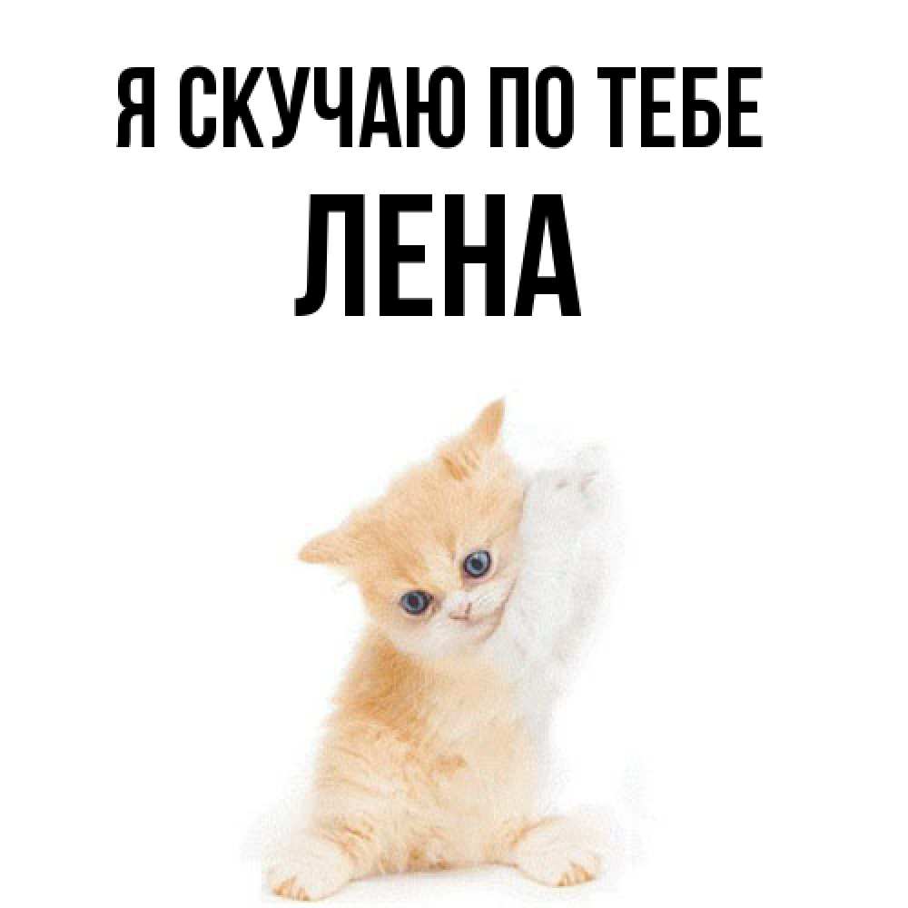 Открытка  с именем. Лена, Я скучаю по тебе  