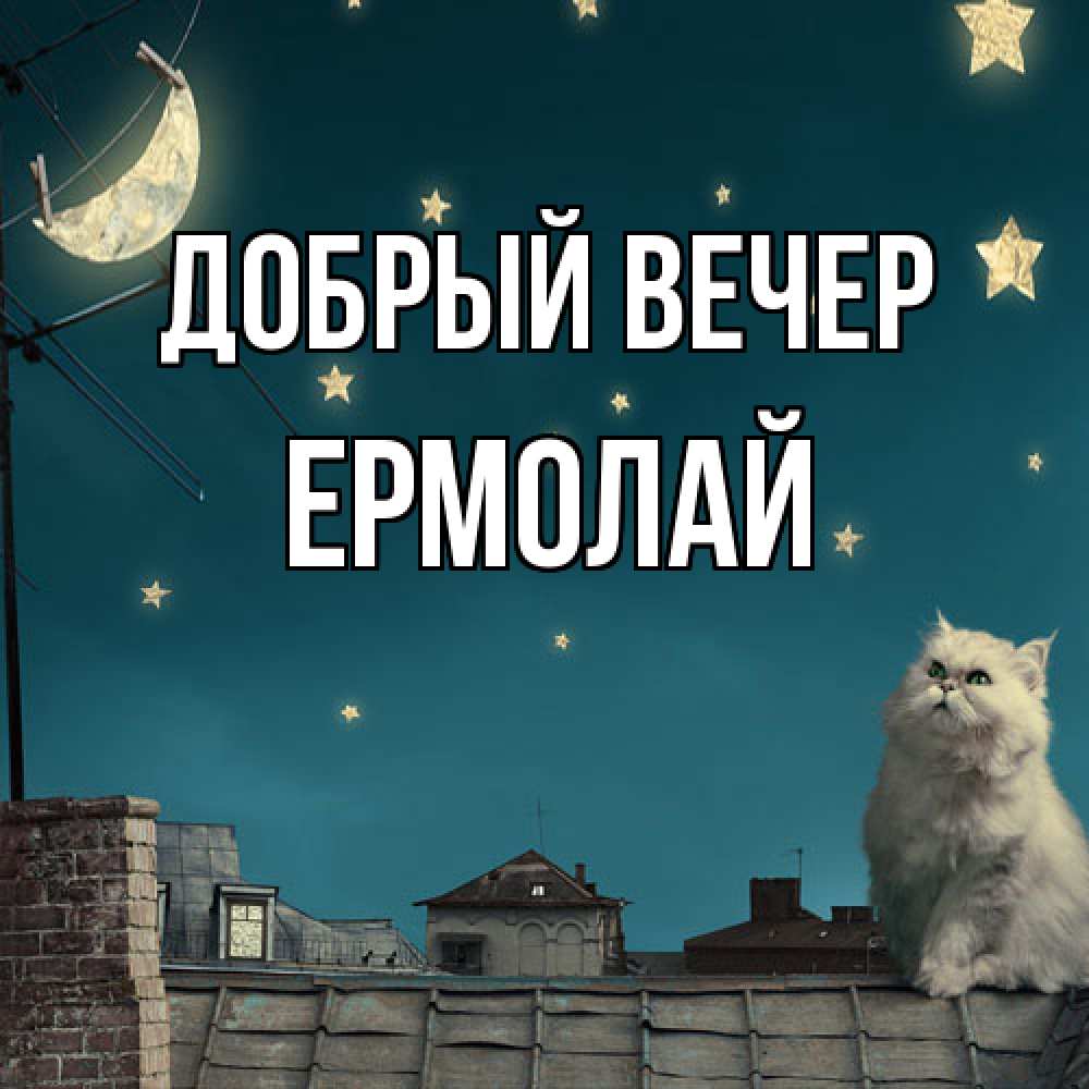 Открытка  с именем. Ермолай, Добрый вечер  