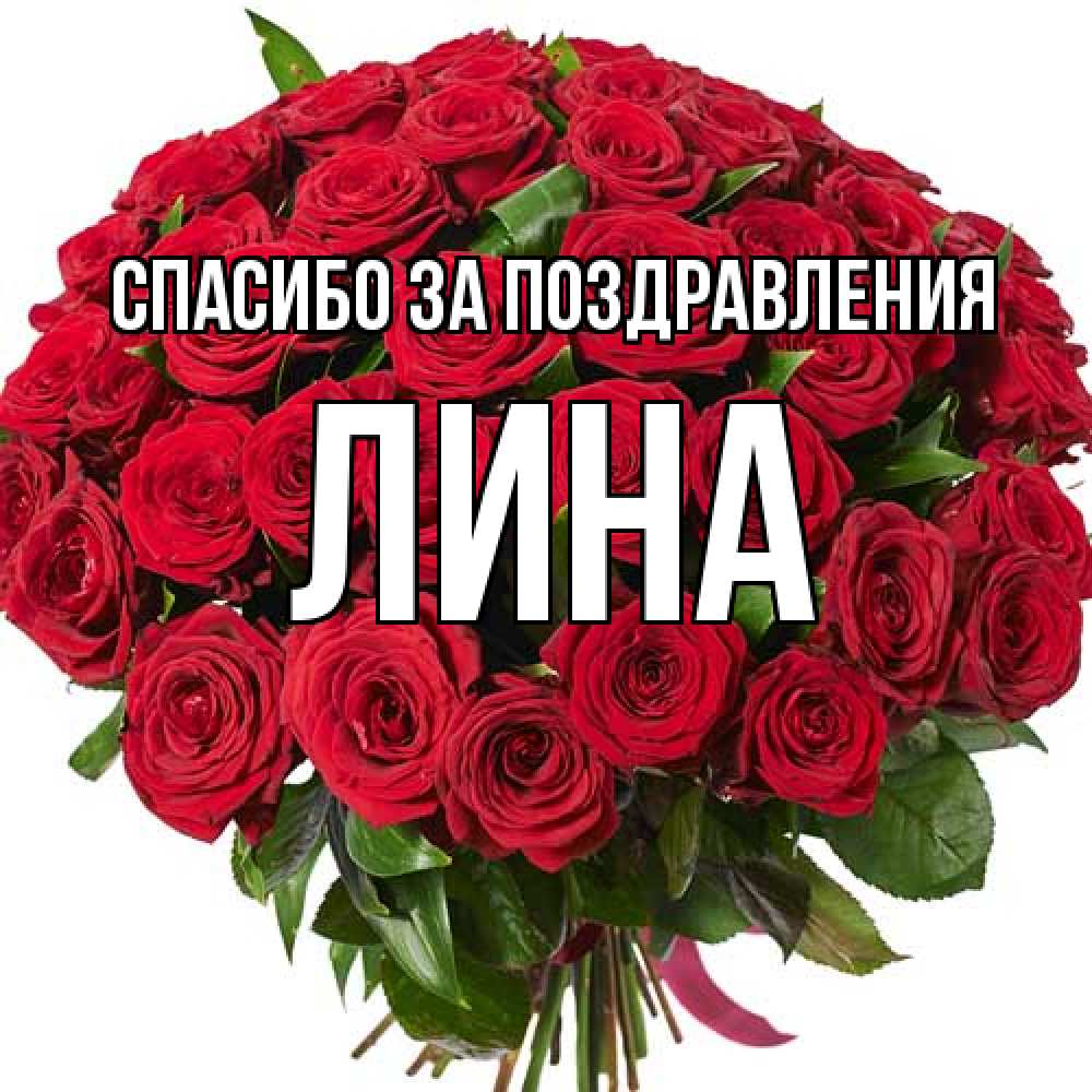Открытка  с именем. Лина, Спасибо за поздравления  