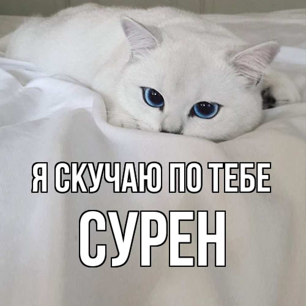 Открытка  с именем. Сурен, Я скучаю по тебе  