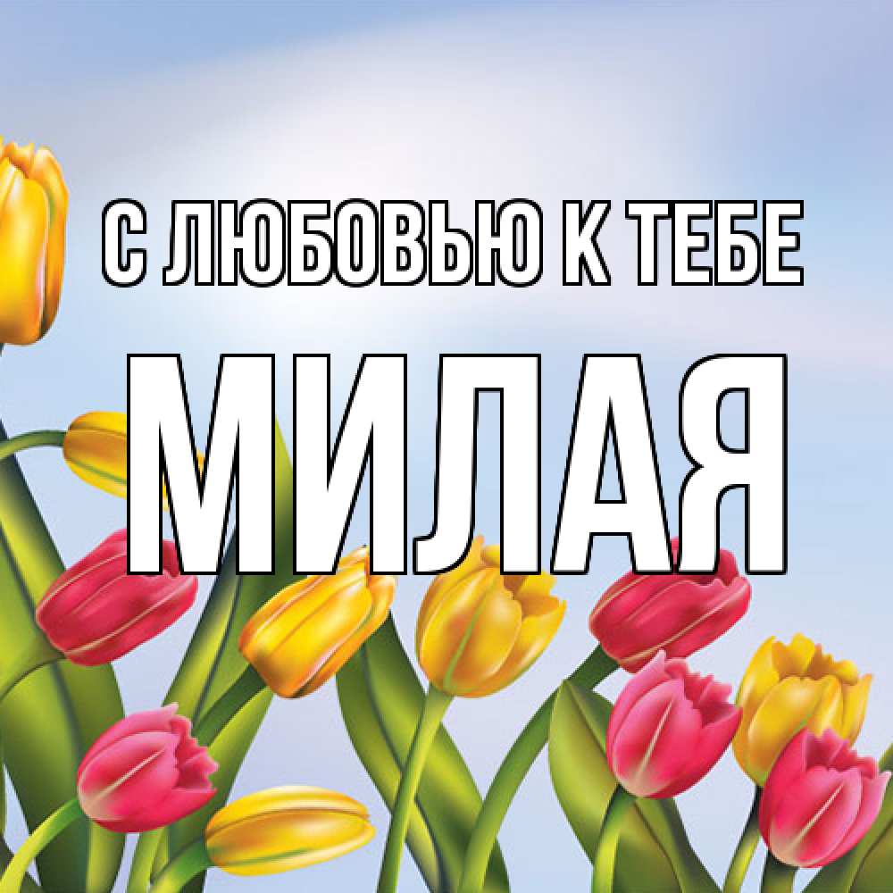 Открытка  с именем. МИЛАЯ, С любовью к тебе  