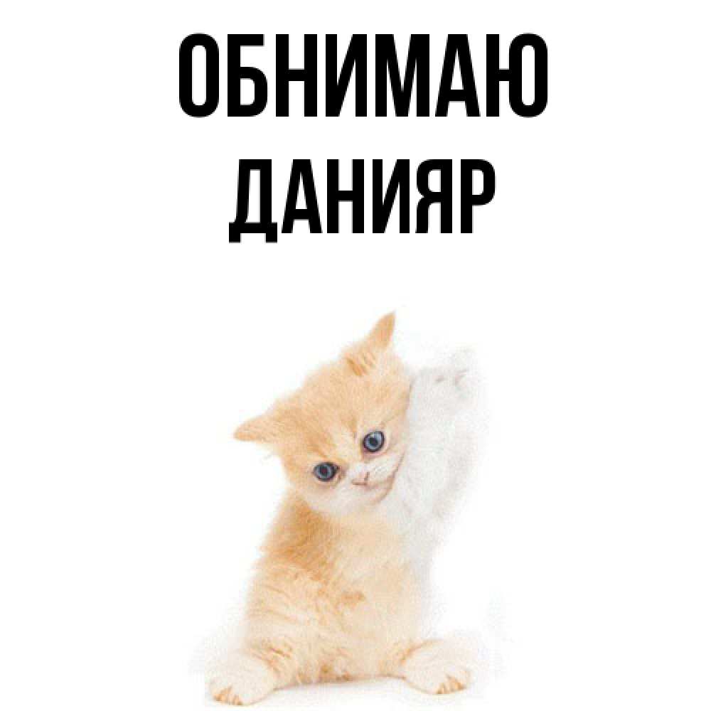 Открытка  с именем. Данияр, Обнимаю  
