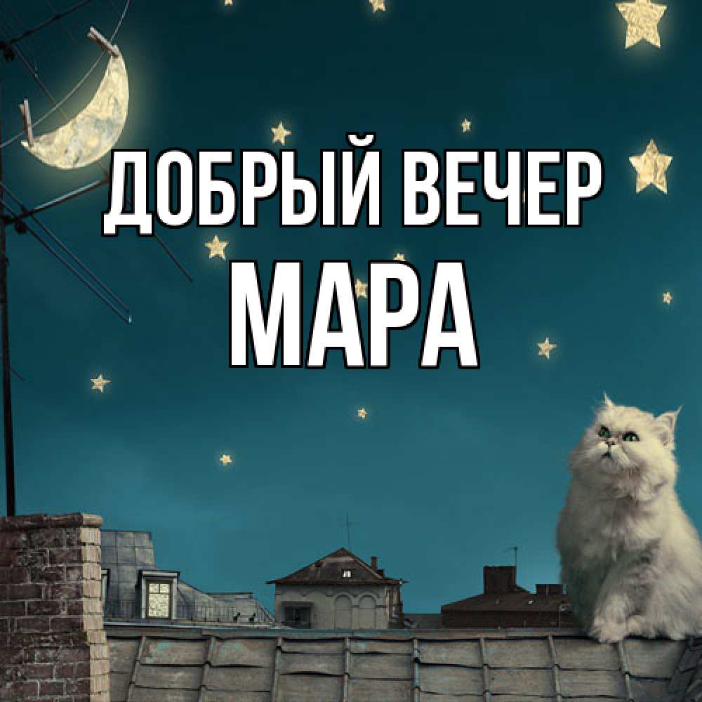 Открытка  с именем. Мара, Добрый вечер  