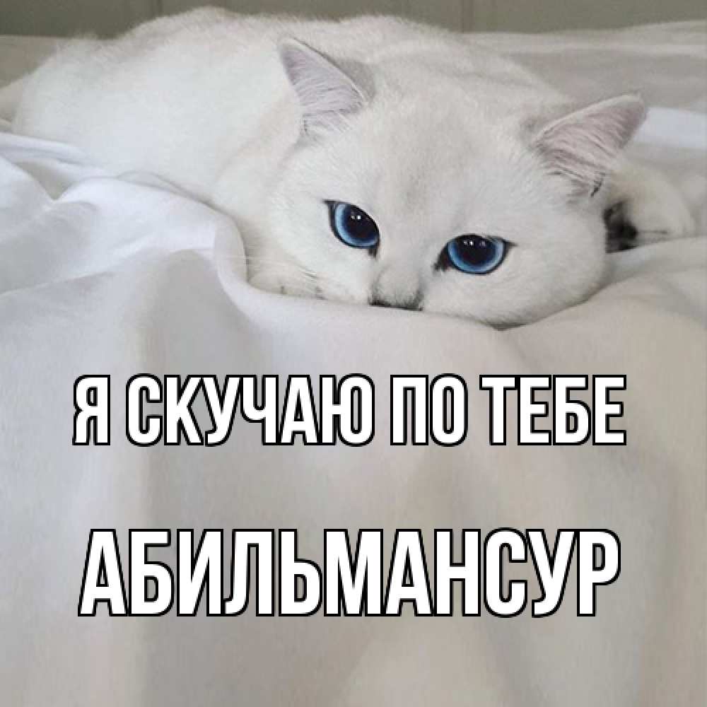 Открытка  с именем. Абильмансур, Я скучаю по тебе  