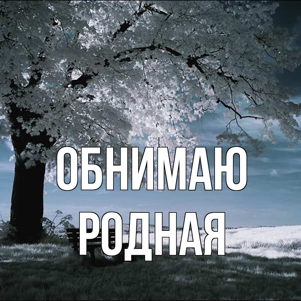 Открытка  с именем. Родная, Обнимаю  