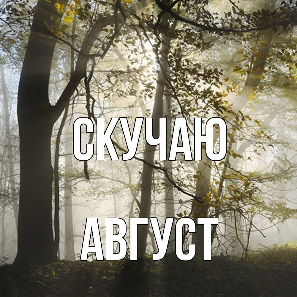 Открытка  с именем. Август, Скучаю  