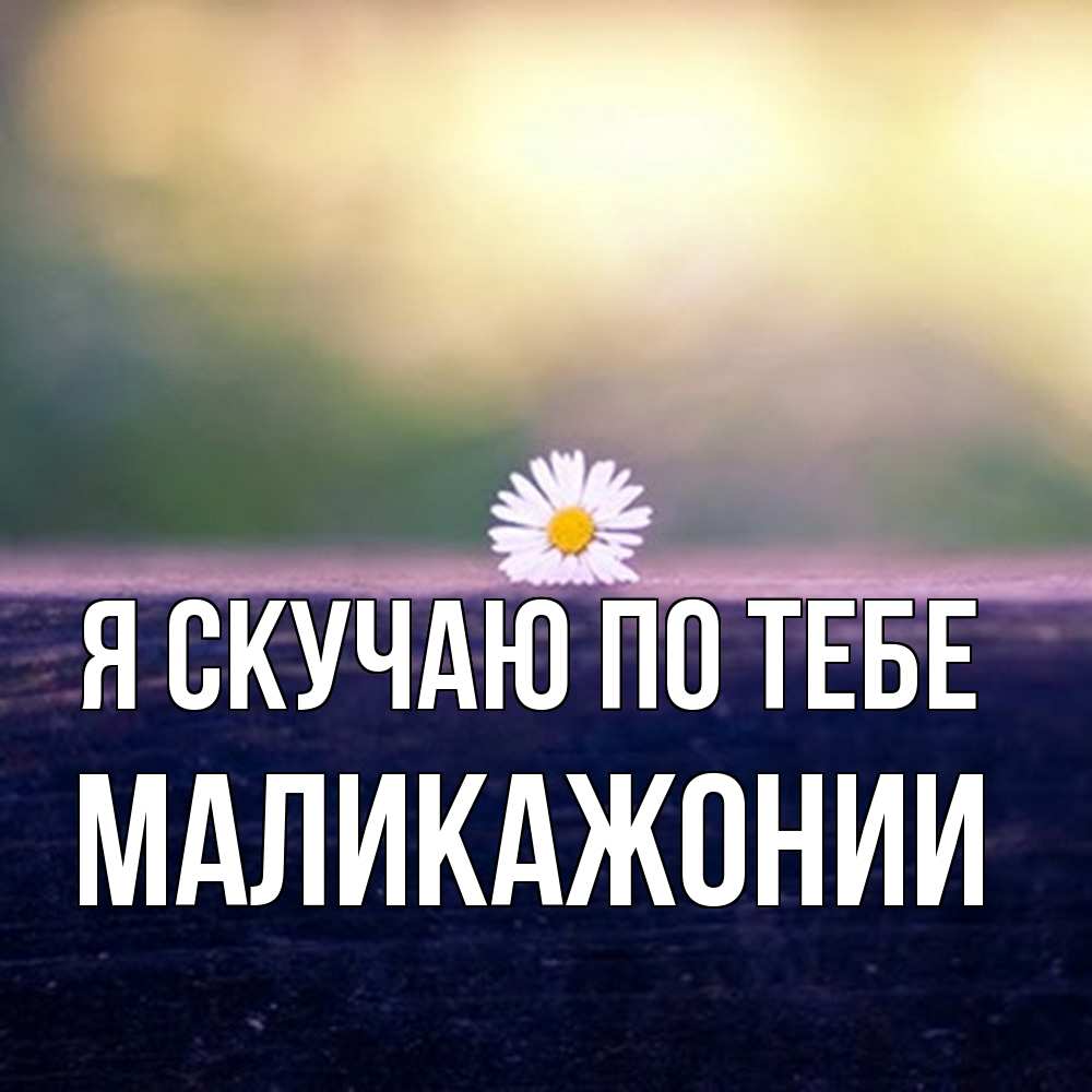 Открытка  с именем. Маликажонии, Я скучаю по тебе  