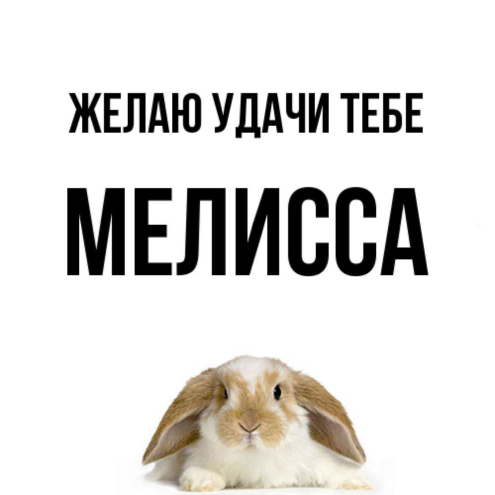 Открытка  с именем. Мелисса, Желаю удачи тебе  