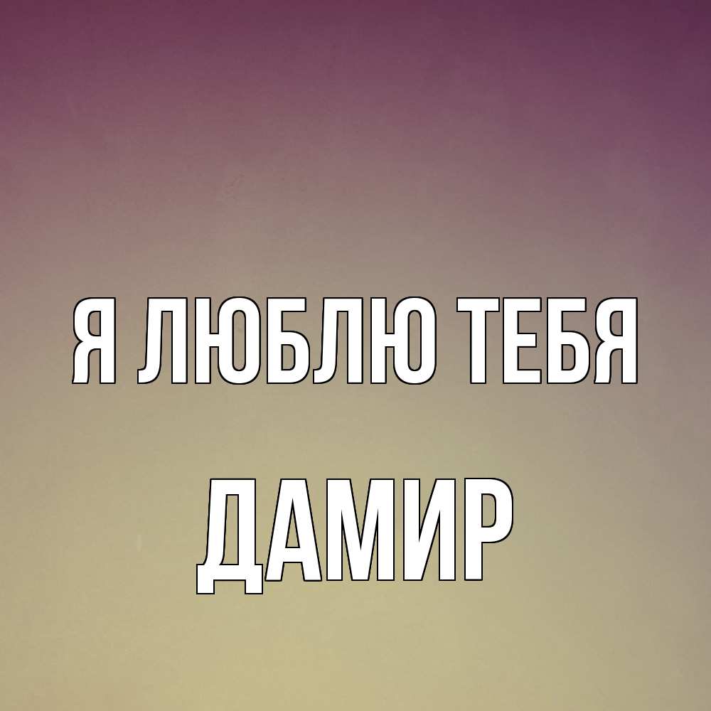 Открытка  с именем. Дамир, Я люблю тебя  