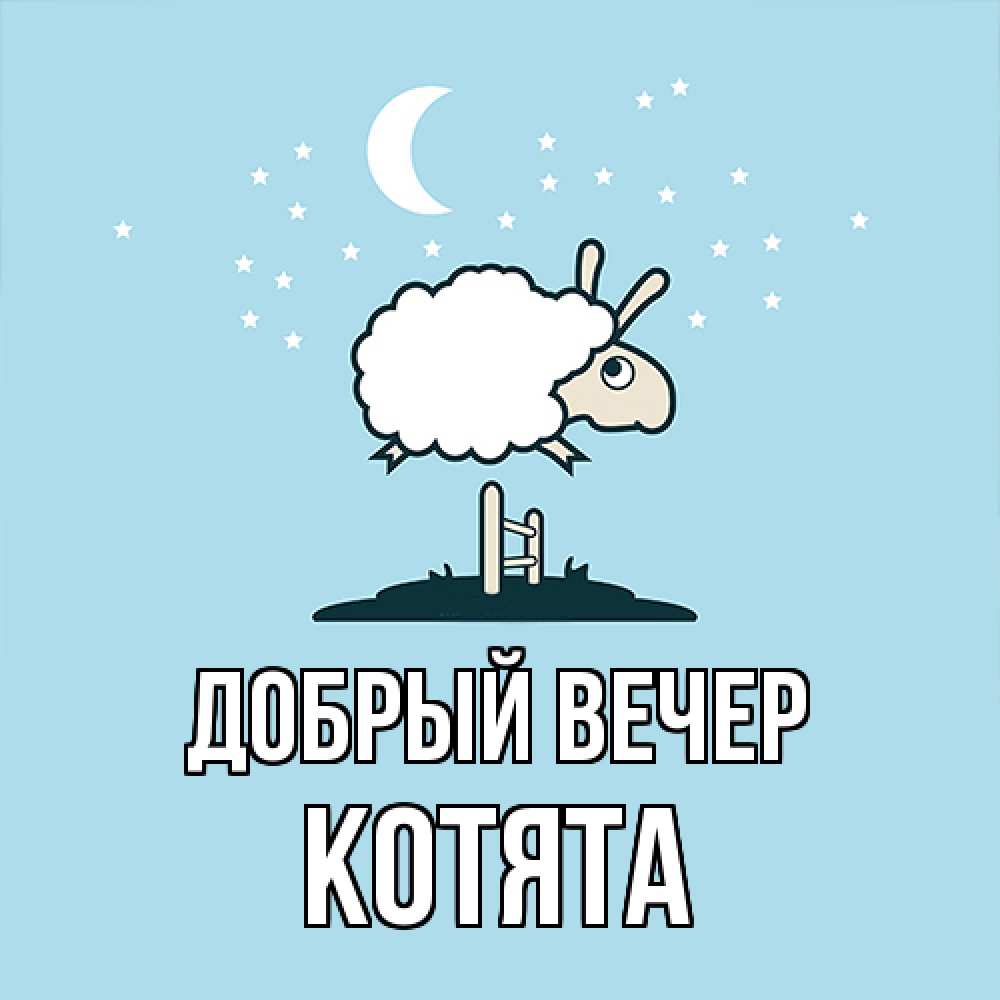 Открытка  с именем. Котята, Добрый вечер  