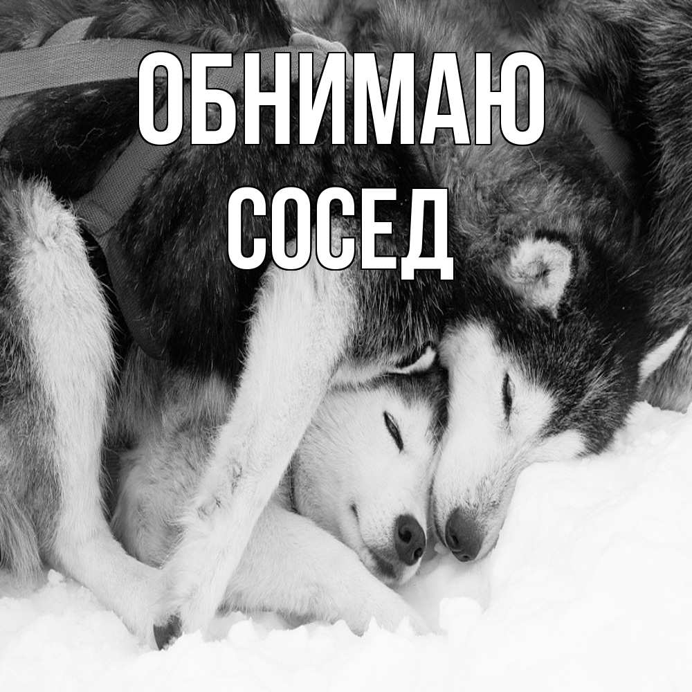 Открытка  с именем. Сосед, Обнимаю  