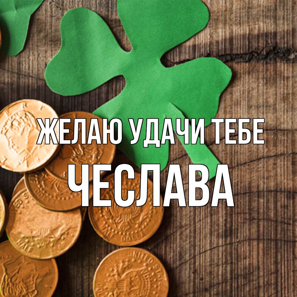 Открытка  с именем. Чеслава, Желаю удачи тебе  