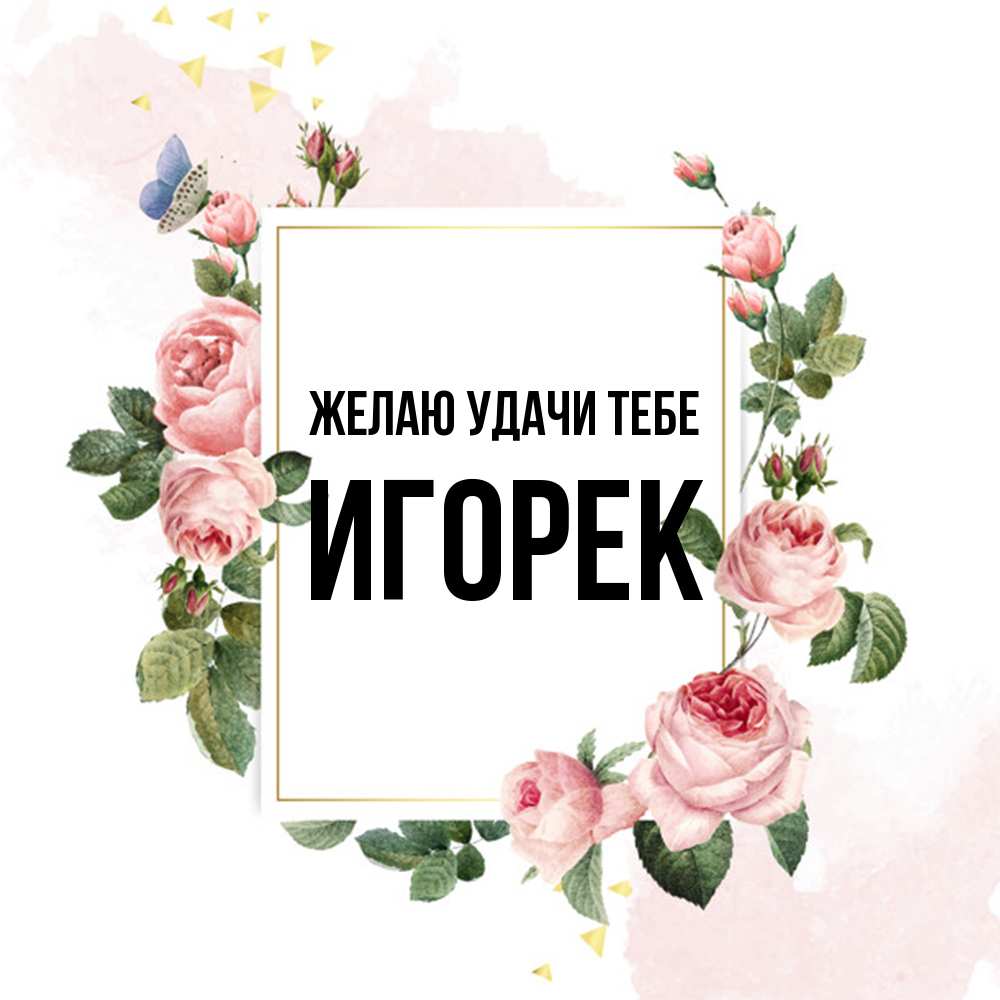 Открытка  с именем. Игорек, Желаю удачи тебе  