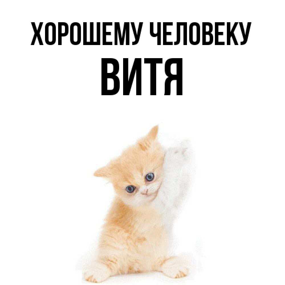 Открытка  с именем. Витя, Хорошему человеку  