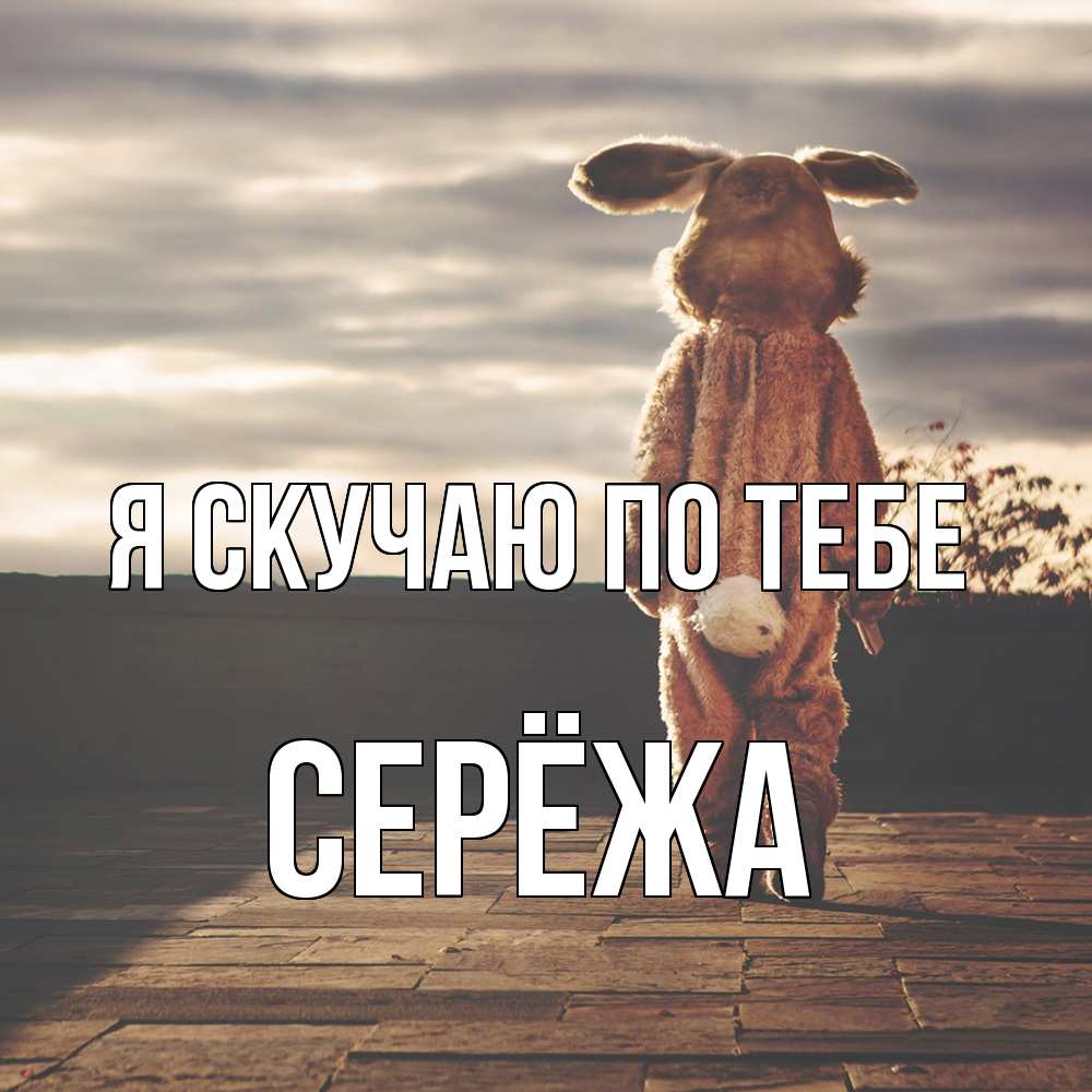 Открытка  с именем. Серёжа, Я скучаю по тебе  