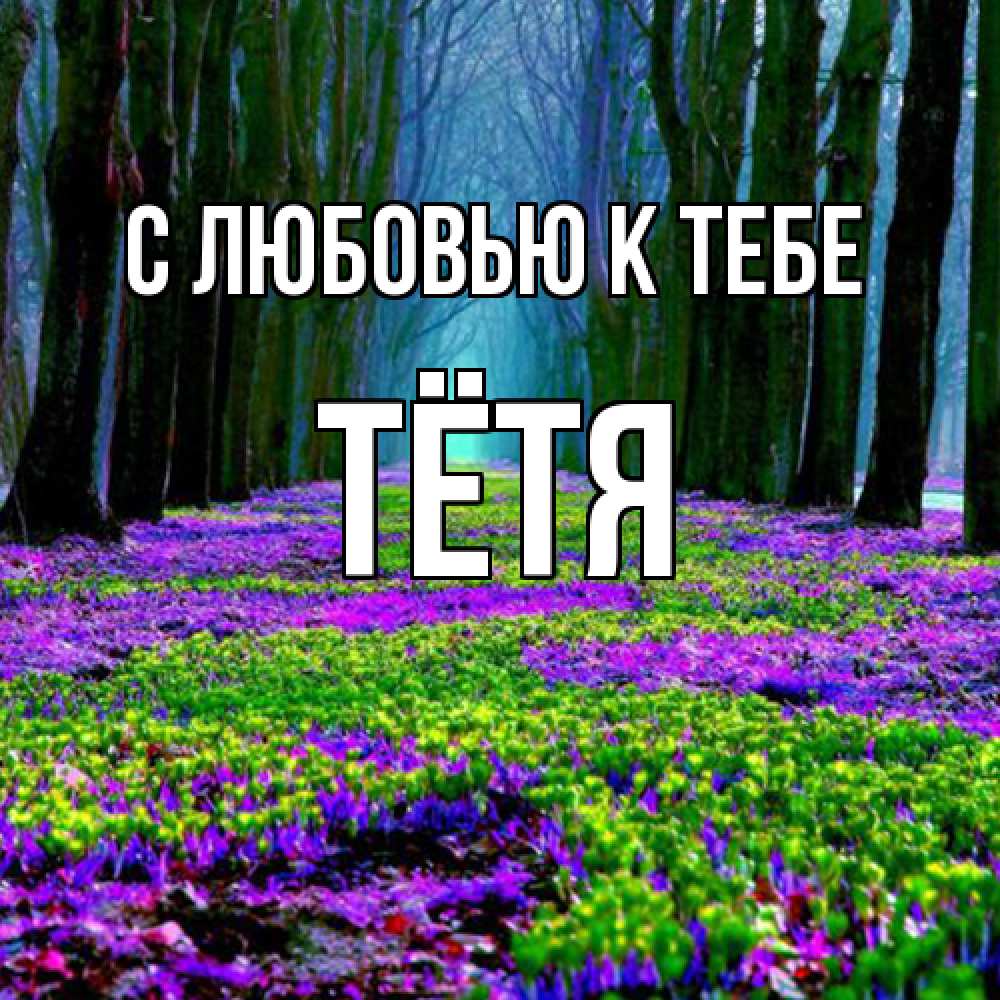 Открытка  с именем. Тётя, С любовью к тебе  
