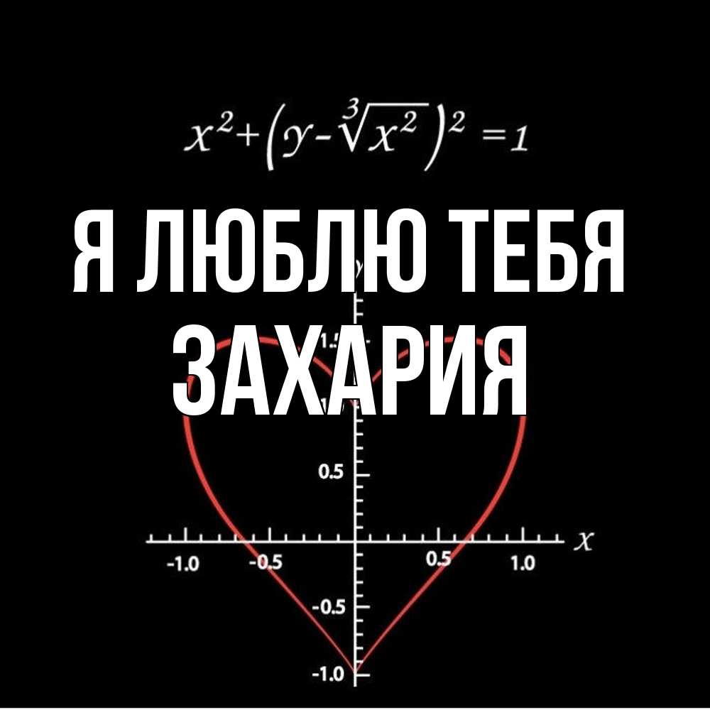 Открытка  с именем. Захария, Я люблю тебя  