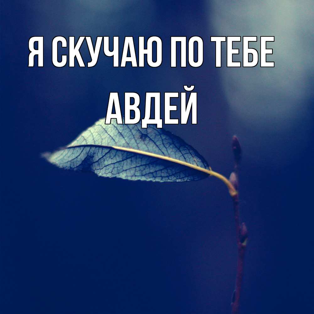 Открытка  с именем. Авдей, Я скучаю по тебе  
