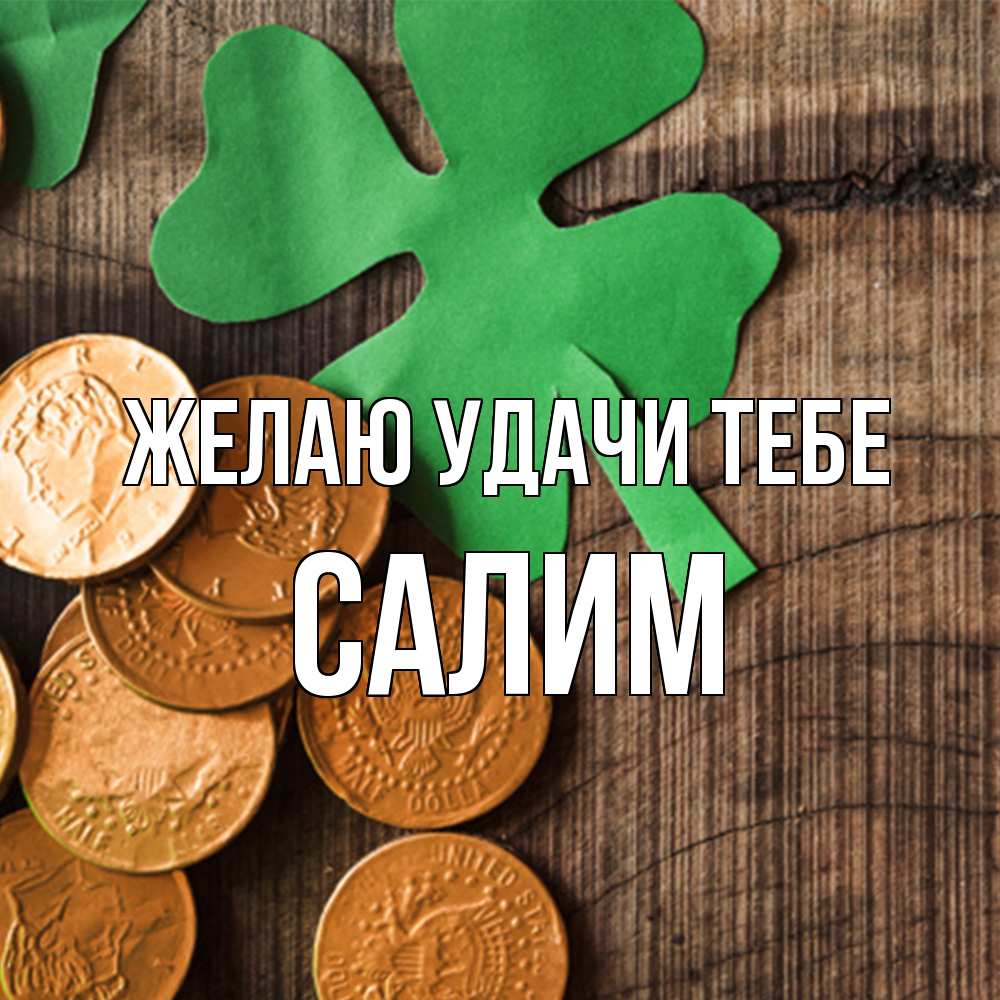 Открытка  с именем. Салим, Желаю удачи тебе  