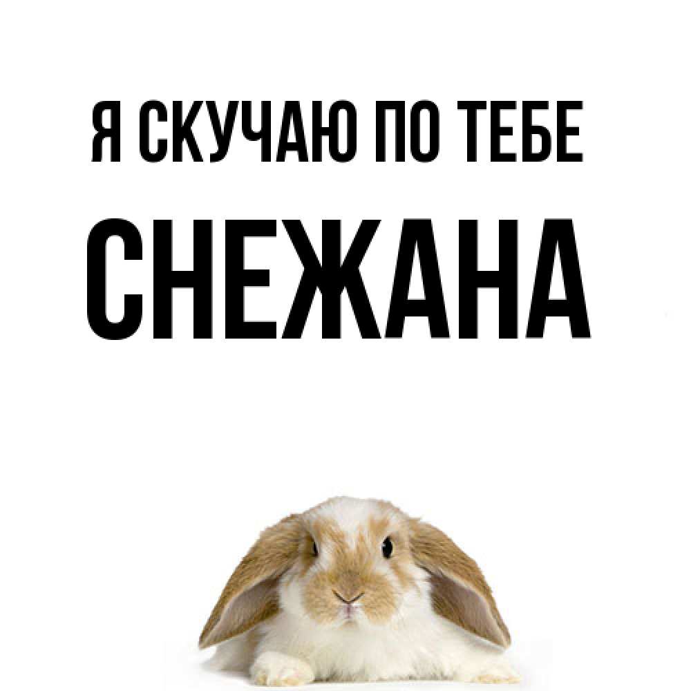 Открытка  с именем. Снежана, Я скучаю по тебе  