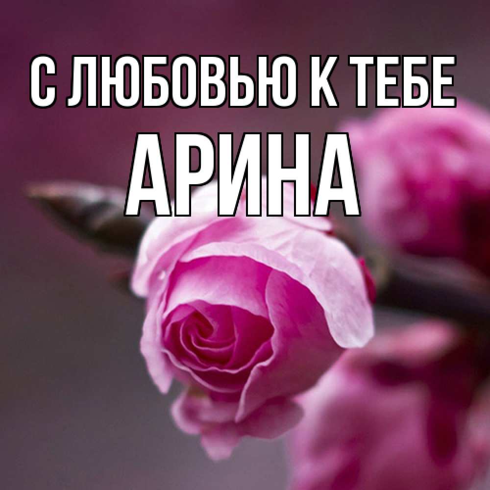 Открытка  с именем. Арина, С любовью к тебе  