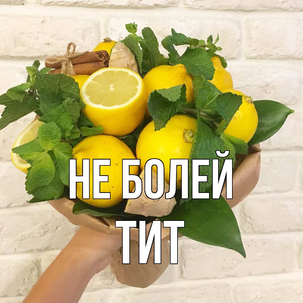Открытка  с именем. Тит, Не болей  