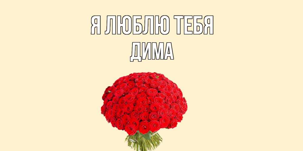 Открытка  с именем. Дима, Я люблю тебя  