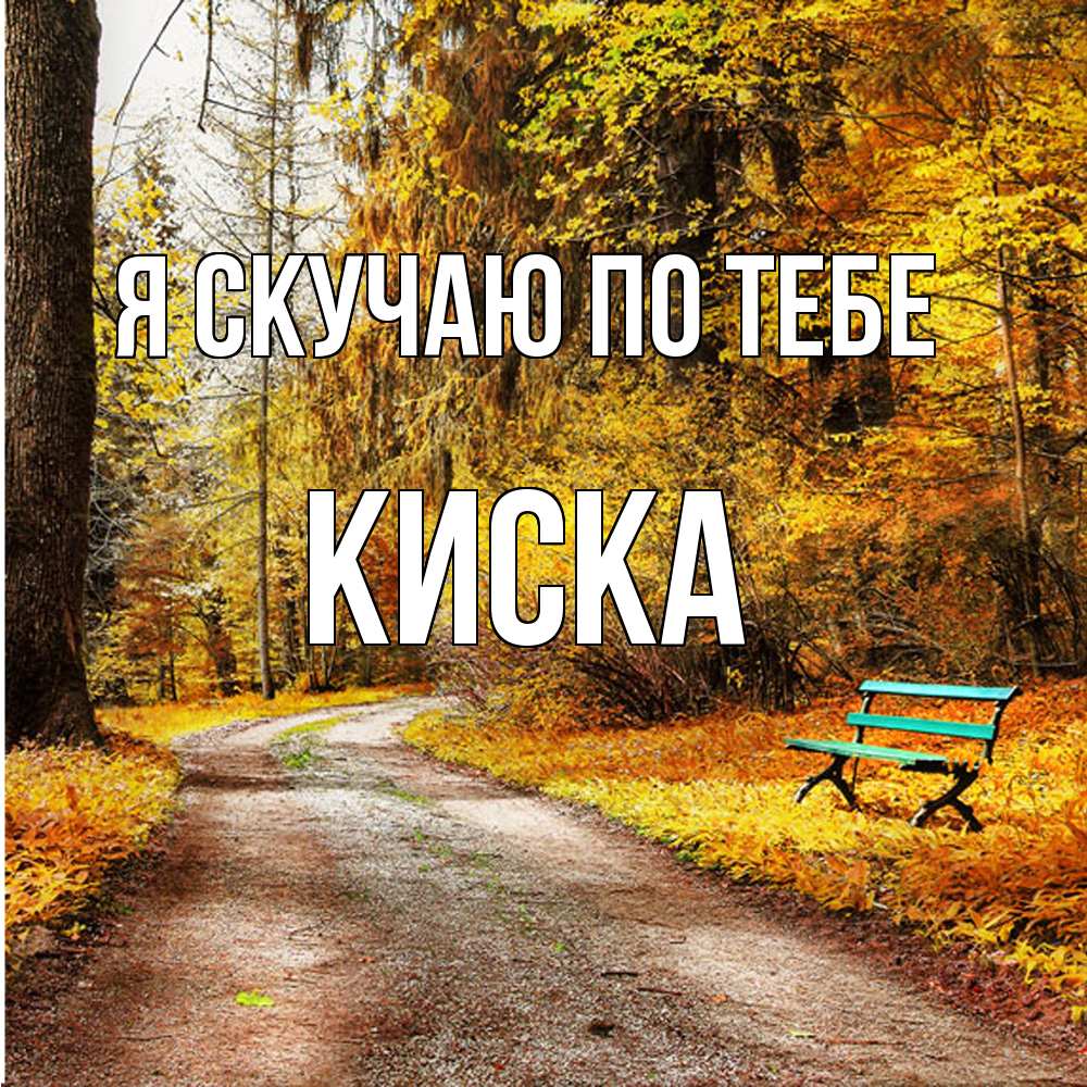 Открытка  с именем. Киска, Я скучаю по тебе  