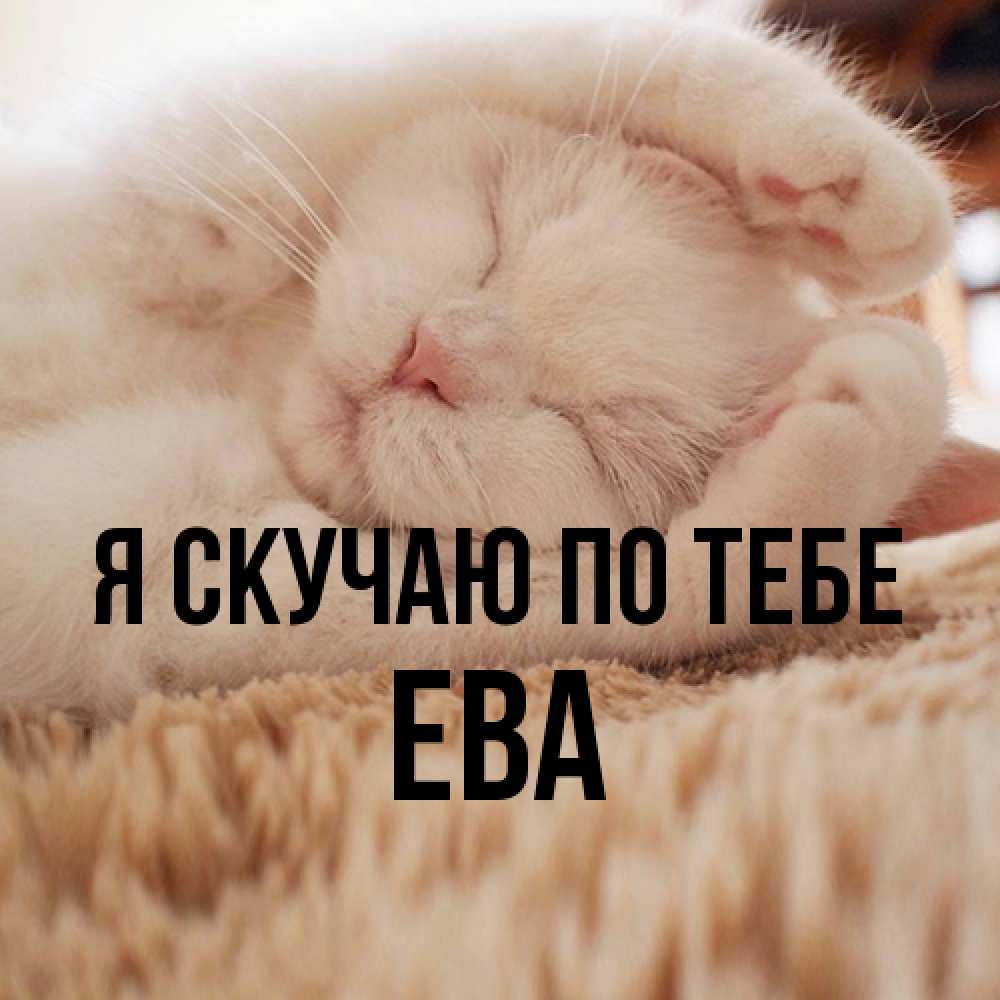 Открытка  с именем. Ева, Я скучаю по тебе  