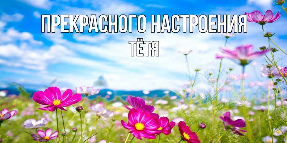 Открытка  с именем. Тётя, Прекрасного настроения  