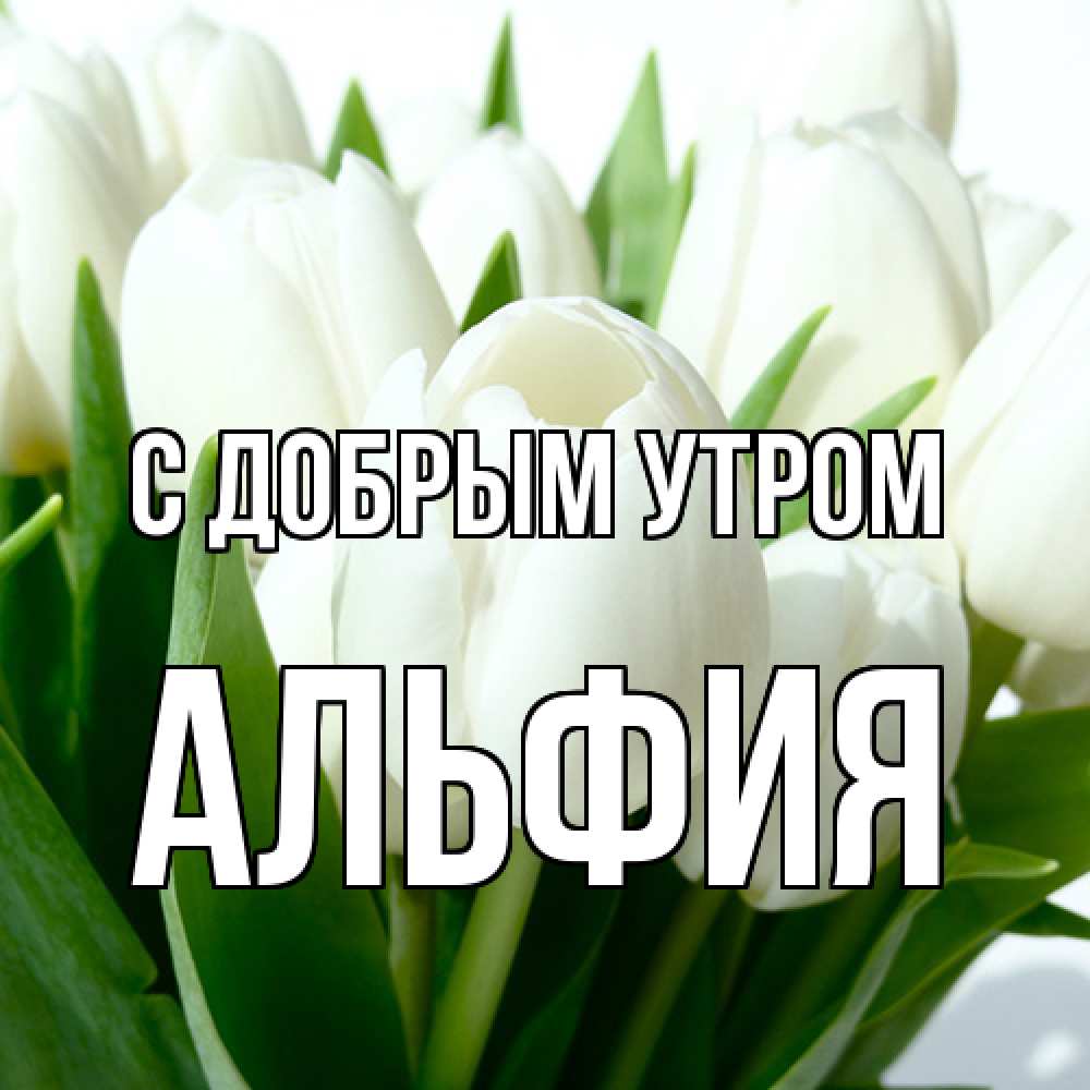 Открытка  с именем. Альфия, С добрым утром  