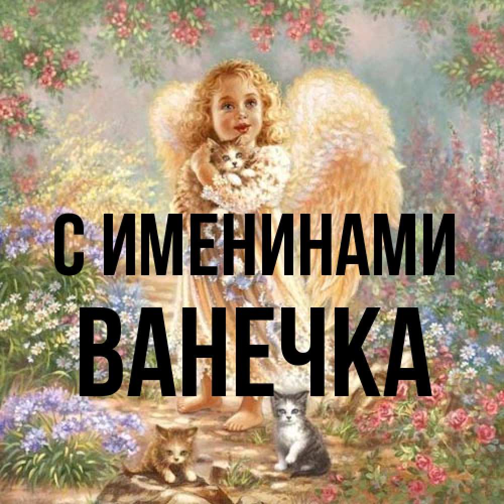 Открытка  с именем. Ванечка, С именинами  