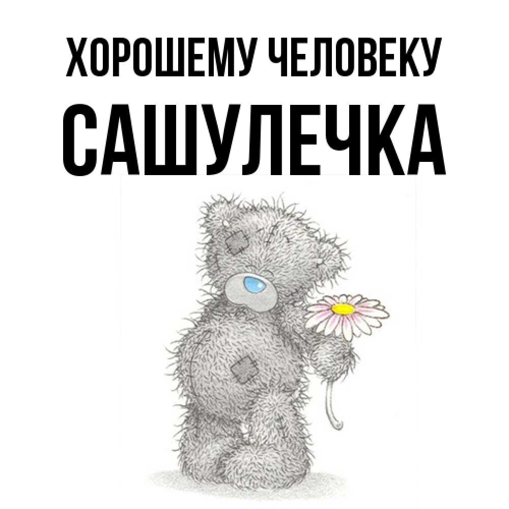 Открытка  с именем. Сашулечка, Хорошему человеку  