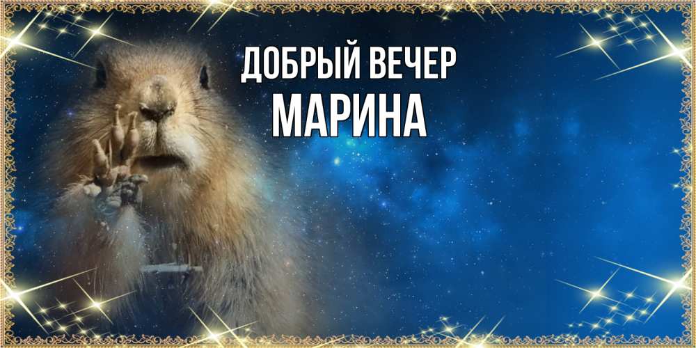 Открытка  с именем. Марина, Добрый вечер  