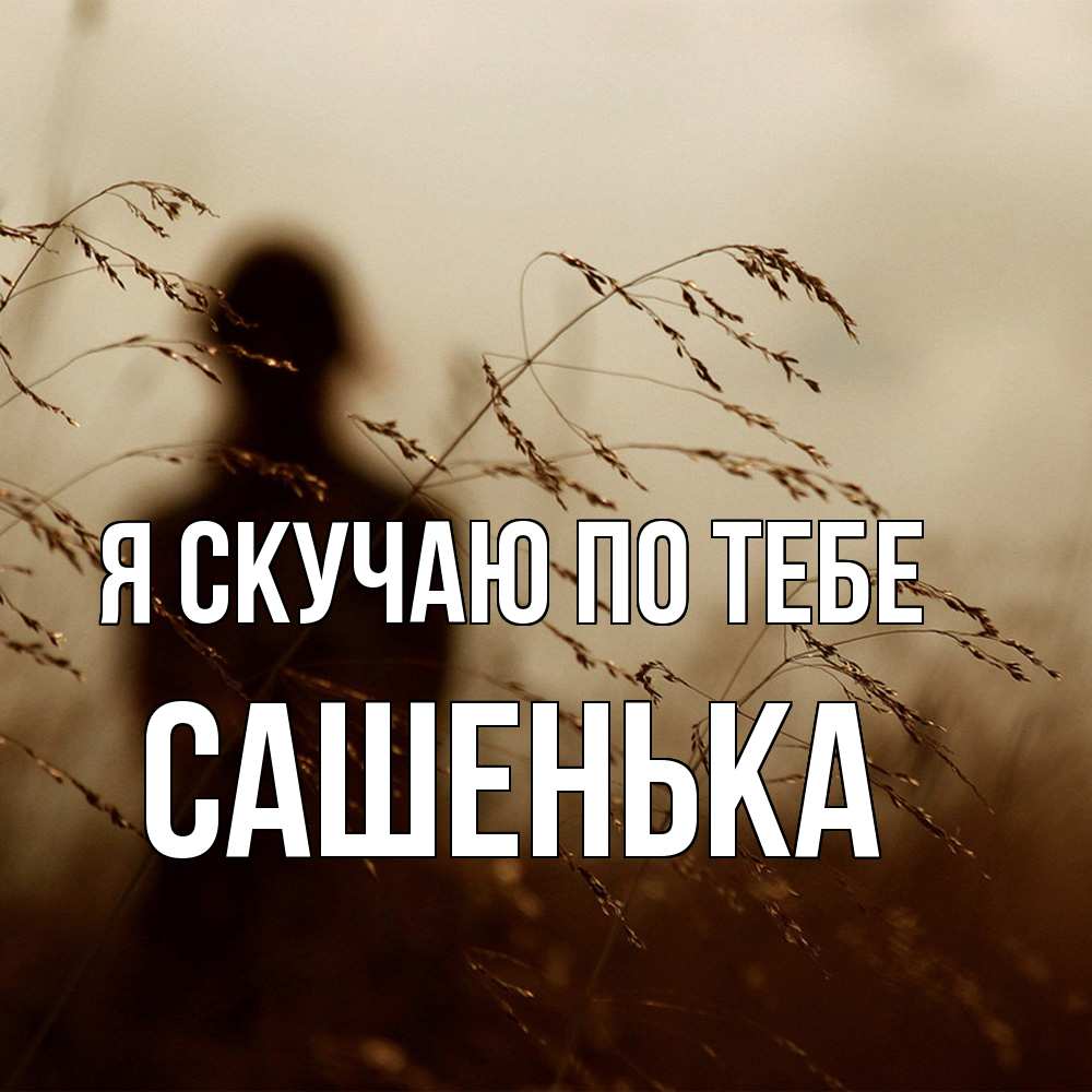 Открытка  с именем. Сашенька, Я скучаю по тебе  
