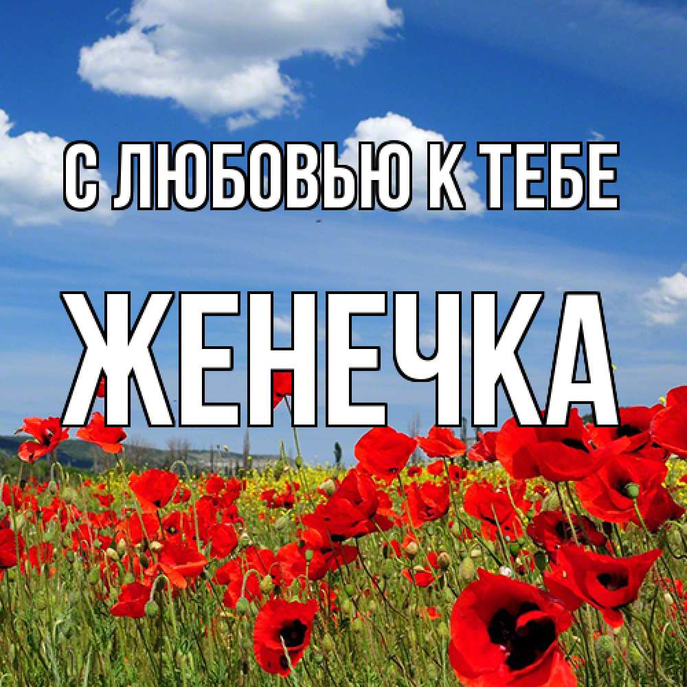 Открытка  с именем. Женечка, С любовью к тебе  