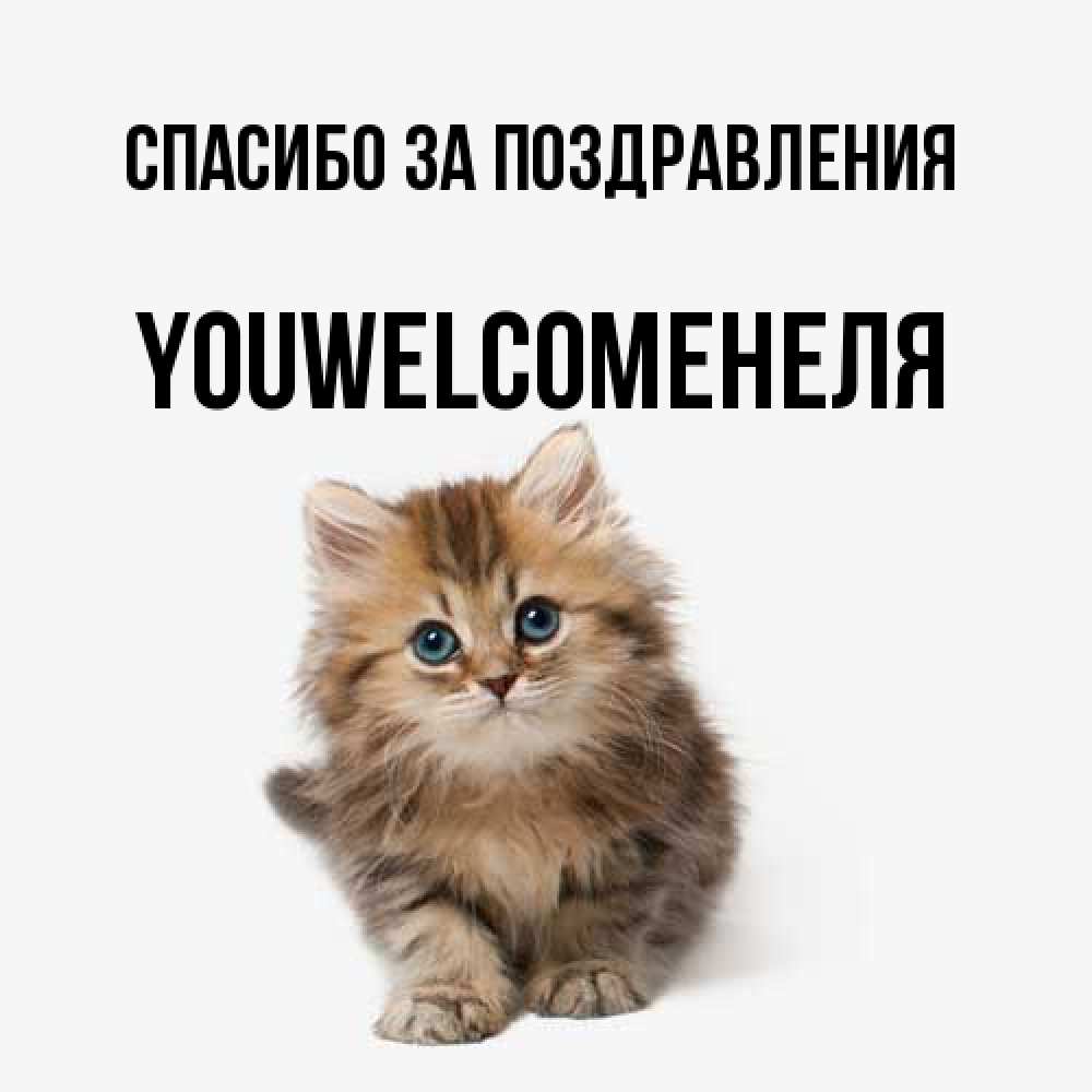 Открытка  с именем. YOUWELCOMEНЕЛЯ, Спасибо за поздравления  