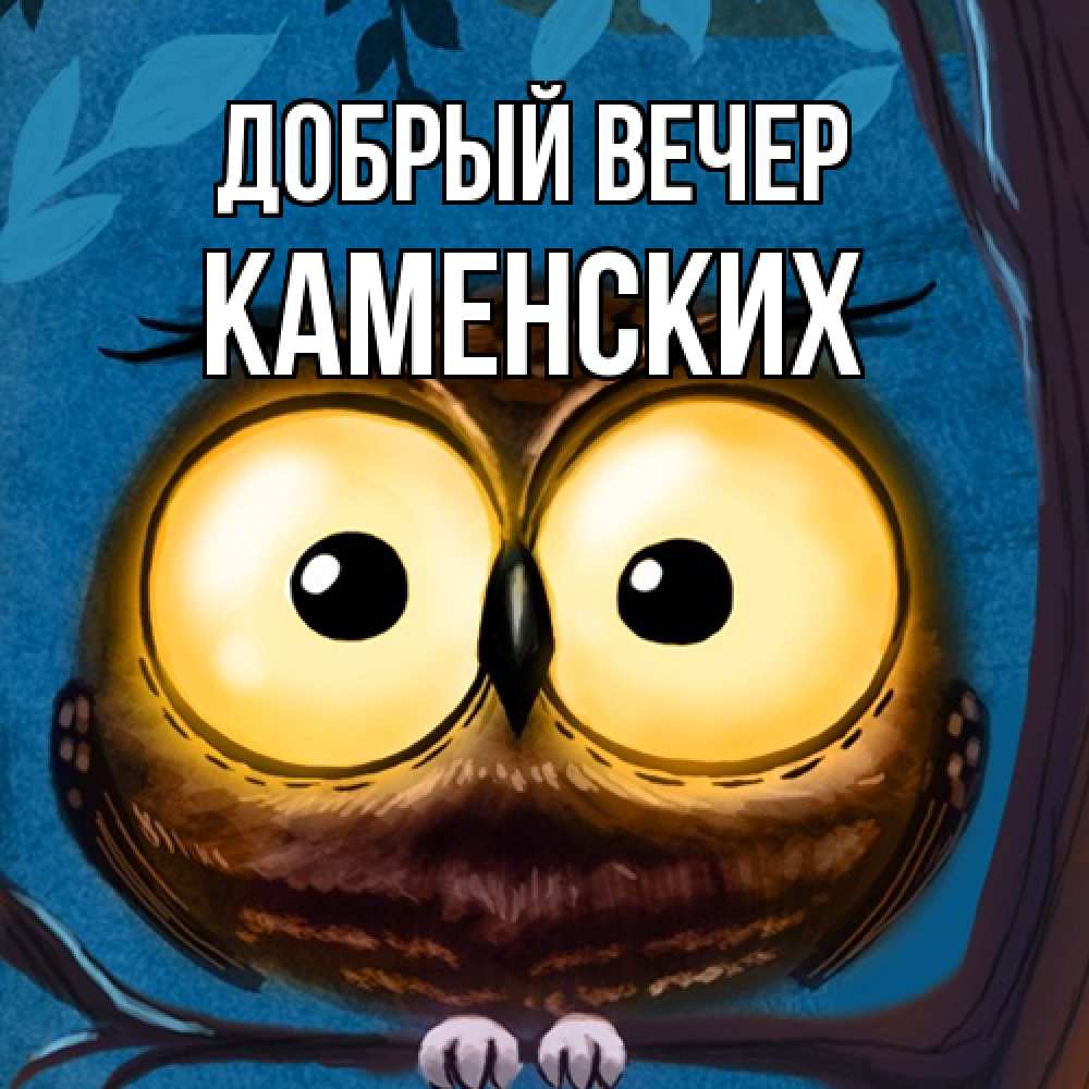 Открытка  с именем. Каменских, Добрый вечер  