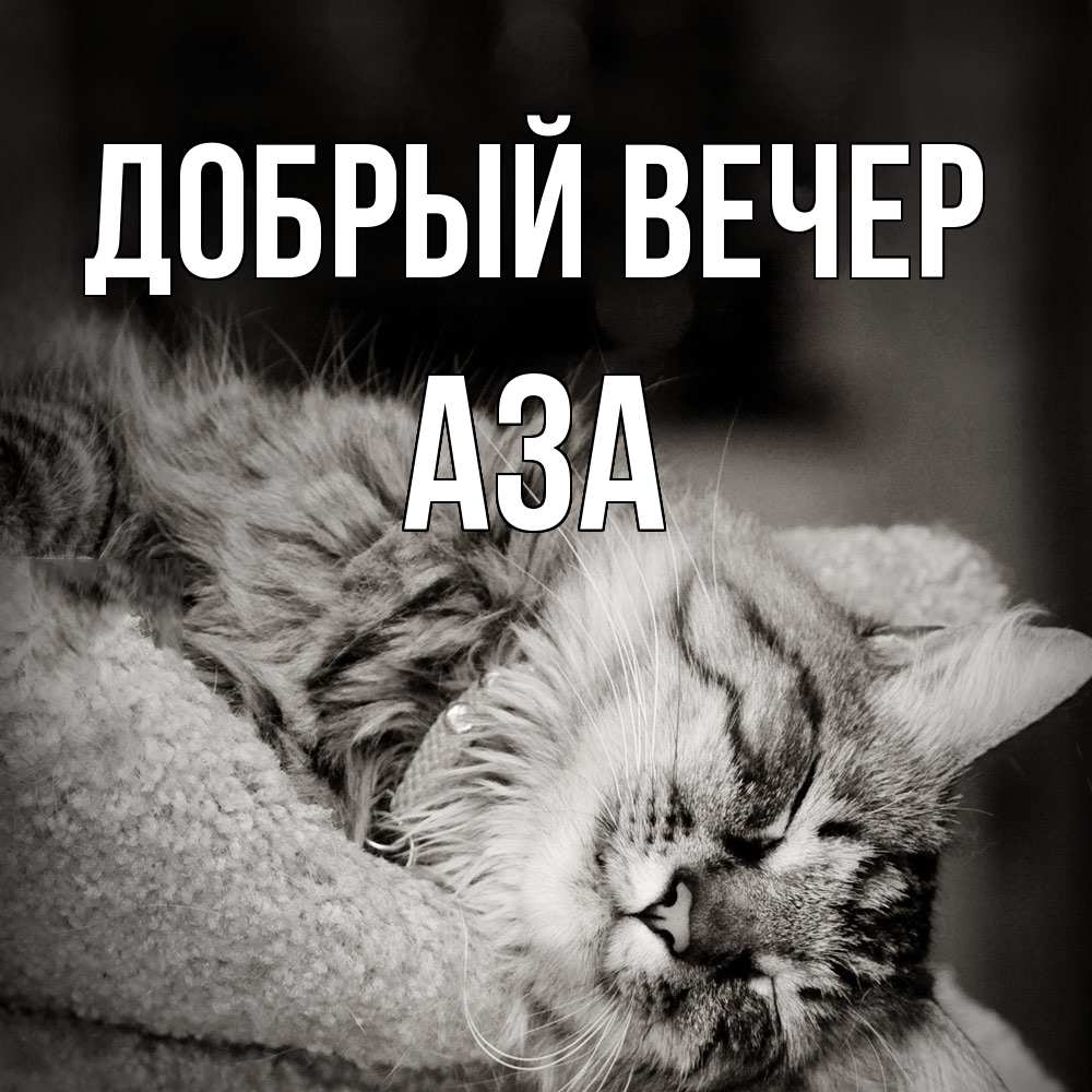 Открытка  с именем. Аза, Добрый вечер  