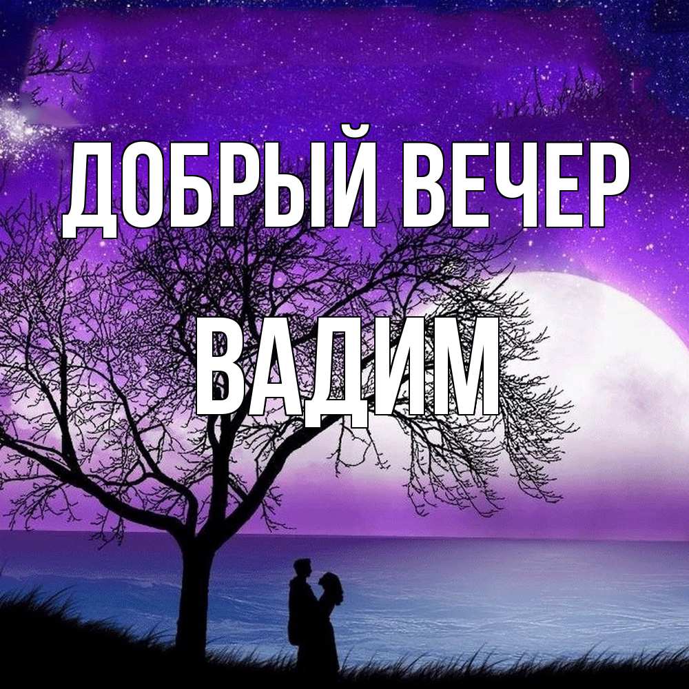 Открытка  с именем. Вадим, Добрый вечер  